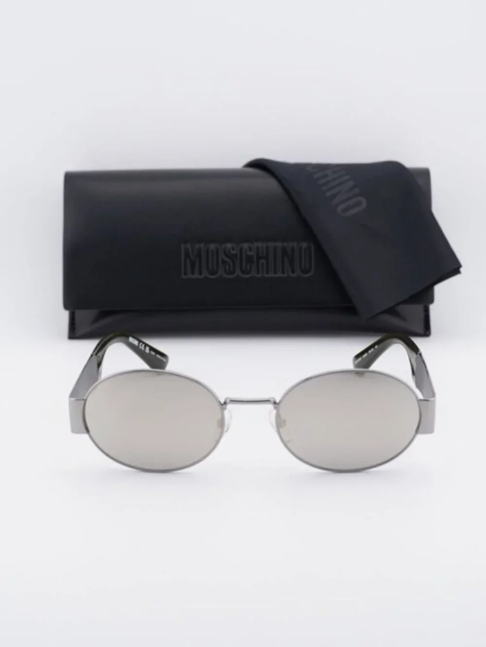Moschino MOS185/S 06LB UE Oval Sunglasses - Ruthenium / Mirror